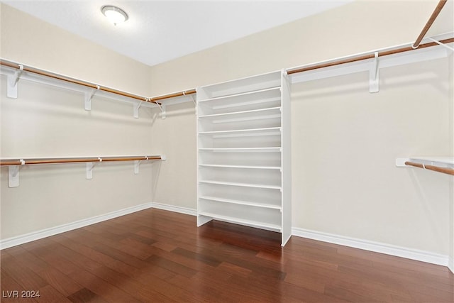 walk in closet featuring hardwood / wood-style flooring