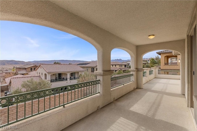 balcony with a mountain view