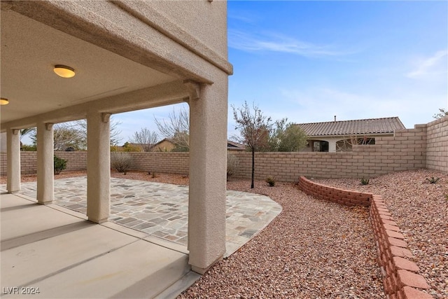 view of yard with a patio area