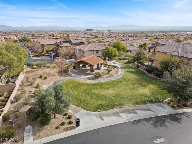 bird's eye view featuring a mountain view