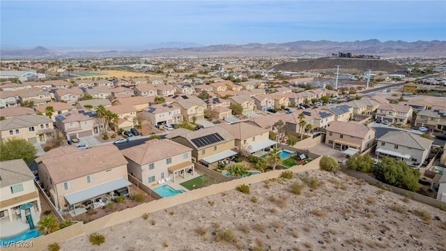 aerial view with a mountain view