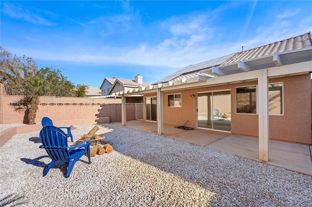 view of yard featuring a patio and a fenced backyard