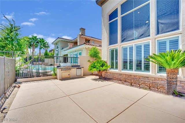 view of patio / terrace featuring a grill