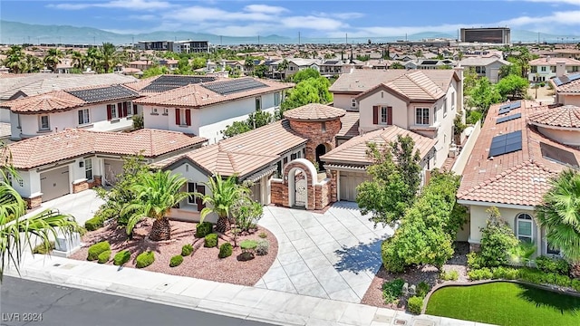 bird's eye view with a mountain view