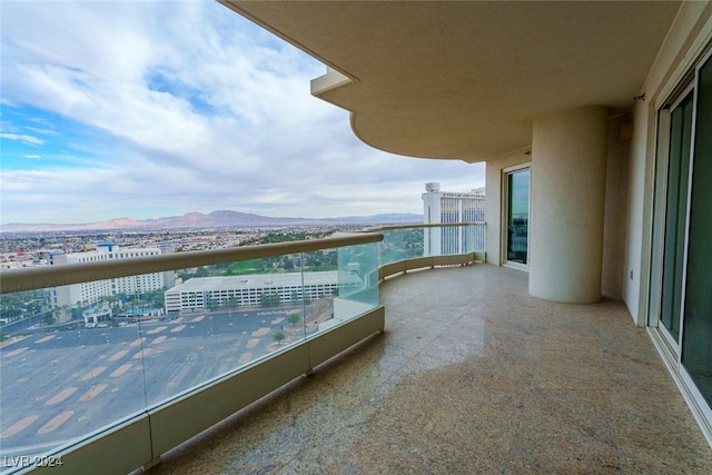 balcony with a mountain view