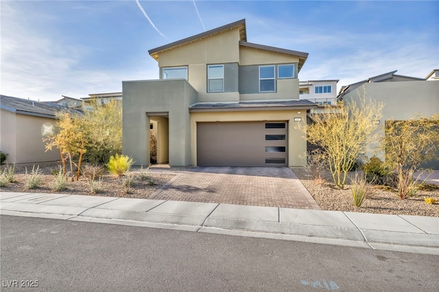 contemporary house featuring a garage