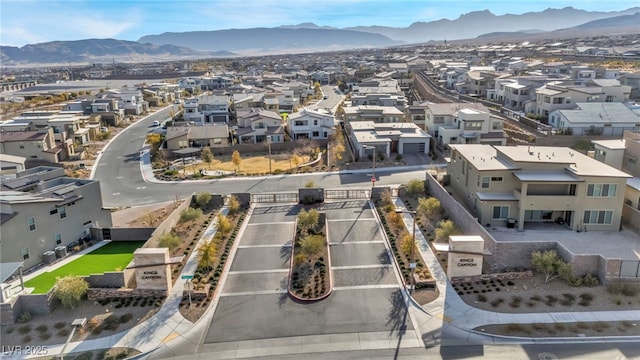 aerial view featuring a mountain view