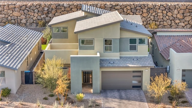 view of front of home with a garage