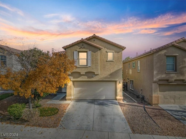 view of front of house with a garage