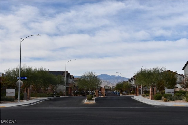 view of road with a mountain view