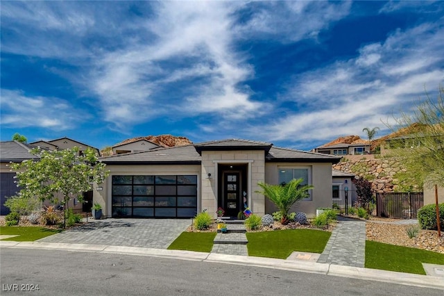 view of front of house with a garage