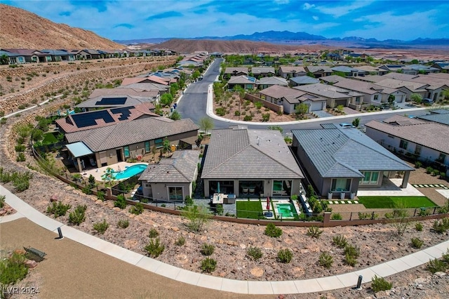 bird's eye view featuring a mountain view