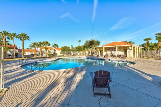 view of pool with a patio area