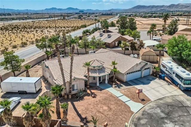 aerial view featuring a mountain view