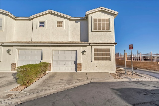 view of property with a garage