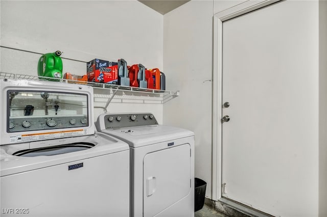 washroom featuring independent washer and dryer