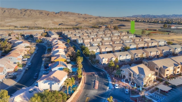 bird's eye view featuring a mountain view