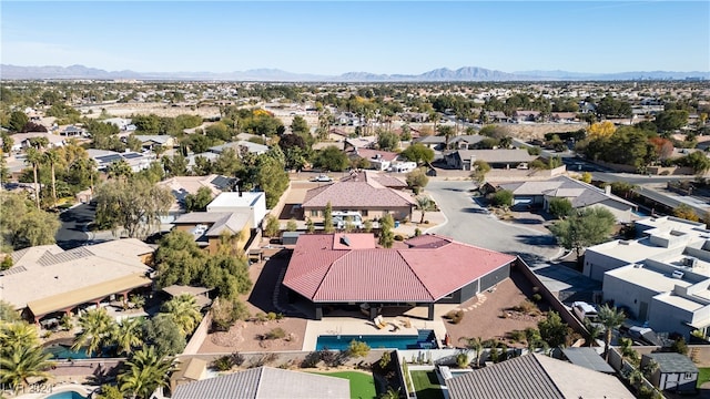 bird's eye view with a mountain view