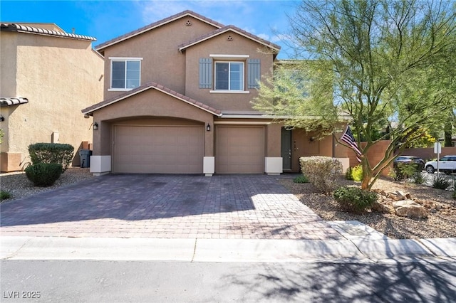 view of front of house with a garage