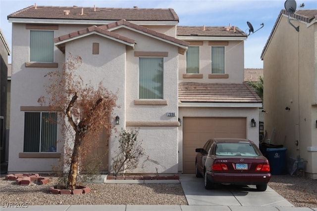 view of front facade featuring a garage