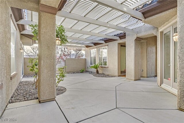 view of patio / terrace featuring a pergola