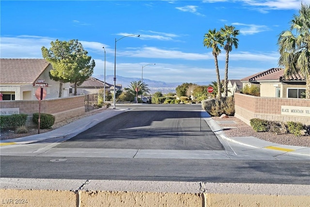 view of road featuring a mountain view