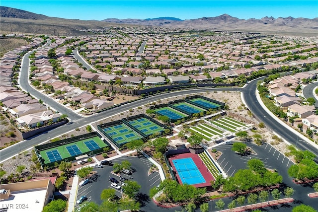 aerial view featuring a mountain view