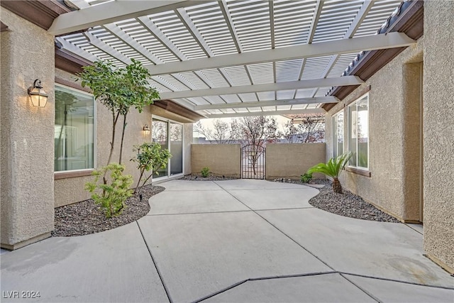 view of patio / terrace featuring a pergola