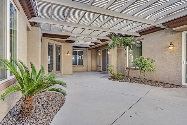 view of patio with a pergola