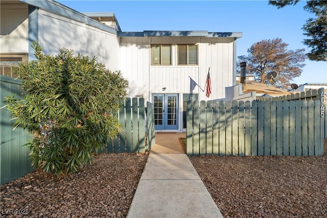 view of front of property with french doors