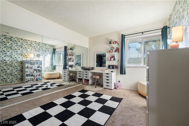 bathroom featuring vanity and a textured ceiling