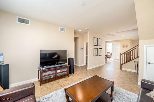 view of tiled living room