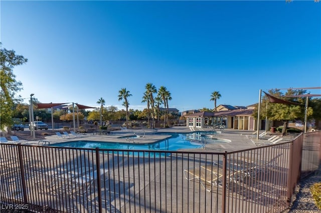 view of pool featuring a patio area