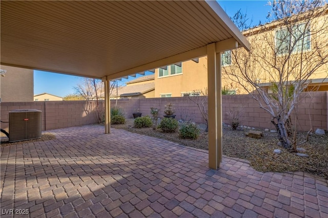 view of patio / terrace featuring central AC