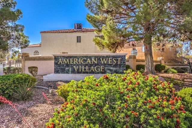 view of community sign