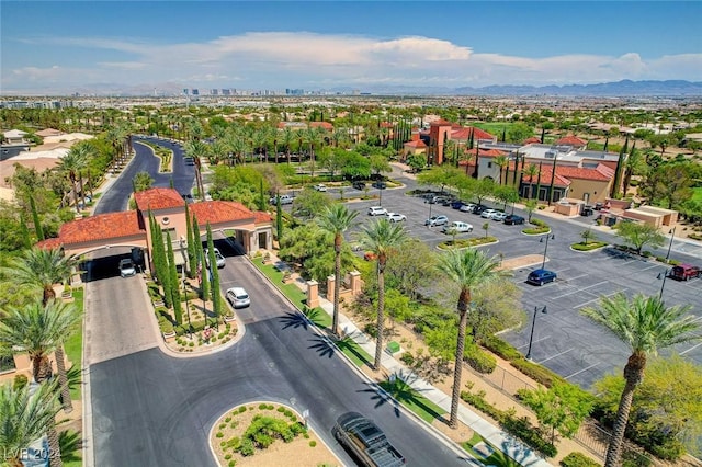 bird's eye view featuring a mountain view