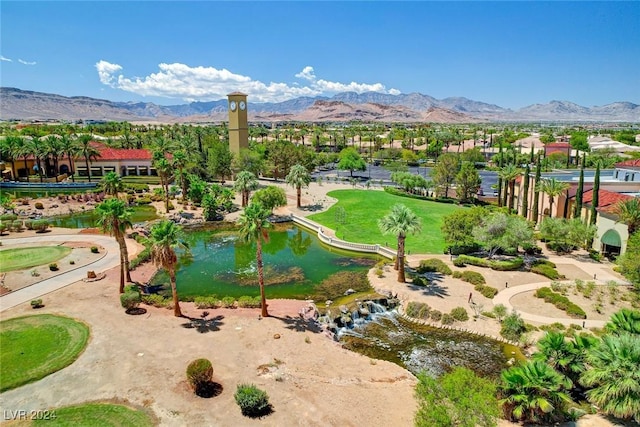 bird's eye view featuring a mountain view