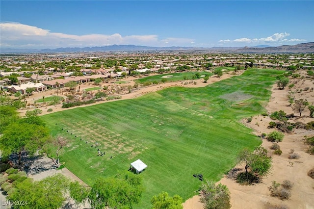 drone / aerial view featuring a mountain view