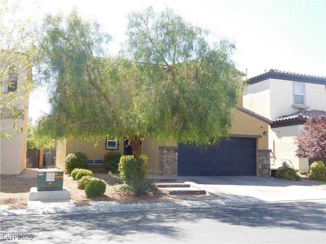 view of front of house with a garage