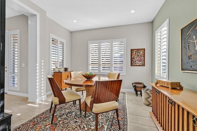 view of tiled dining space