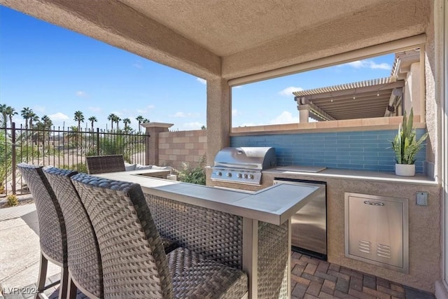 view of patio featuring area for grilling