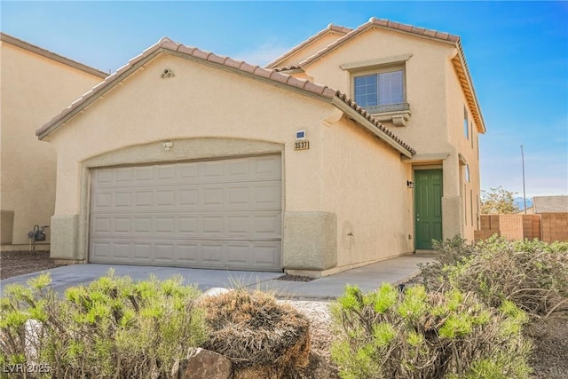 view of front of house with a garage