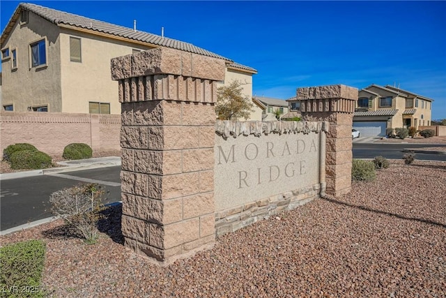 view of community sign