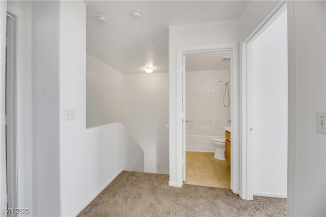 full bathroom featuring vanity, toilet, and shower / washtub combination