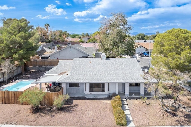 3609 Woodglen Ct, Las Vegas, NV 89108 - view of front of property featuring roof with shingles and a fenced backyard