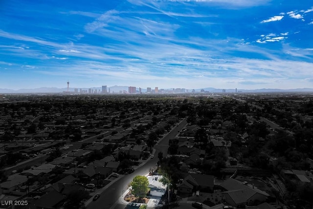 aerial view featuring a mountain view