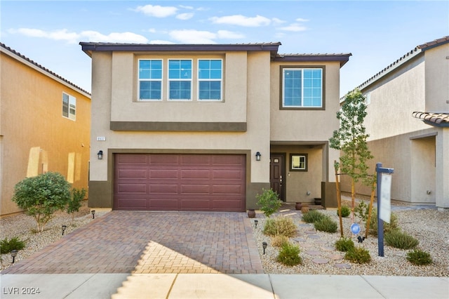 view of front facade with a garage