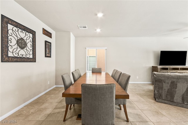 view of tiled dining room