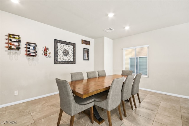 view of tiled dining space