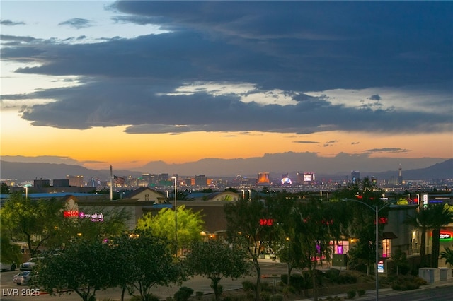 city view with a mountain view